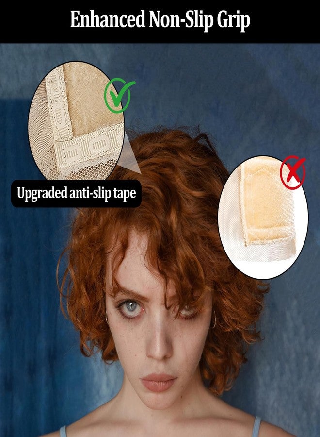 Bolsdoic Lace Wig Cap for Women,Non-Slip Wig Cap with Velvet Grip Band, 4x5 Transparent Lace Front Glueless Wig Gripper for Keeping Wigs，Adjustable Elastic Headband（Nude） - Image 5